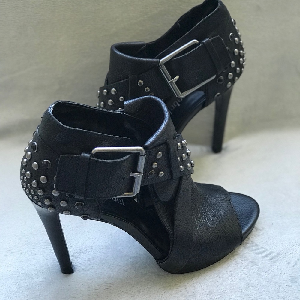 Aris Stud Peep-Toe Ankle Bootie