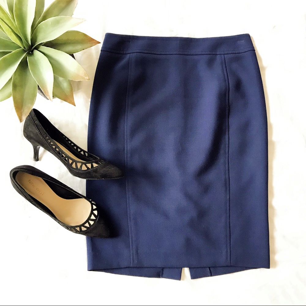 LOFT navy blue pencil skirt