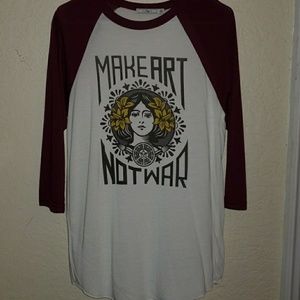 Make Art Not War Baseball Shirt