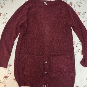 Cardigan Sweater - XL - Maroon