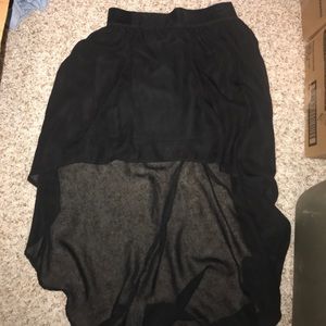 Black high low skirt