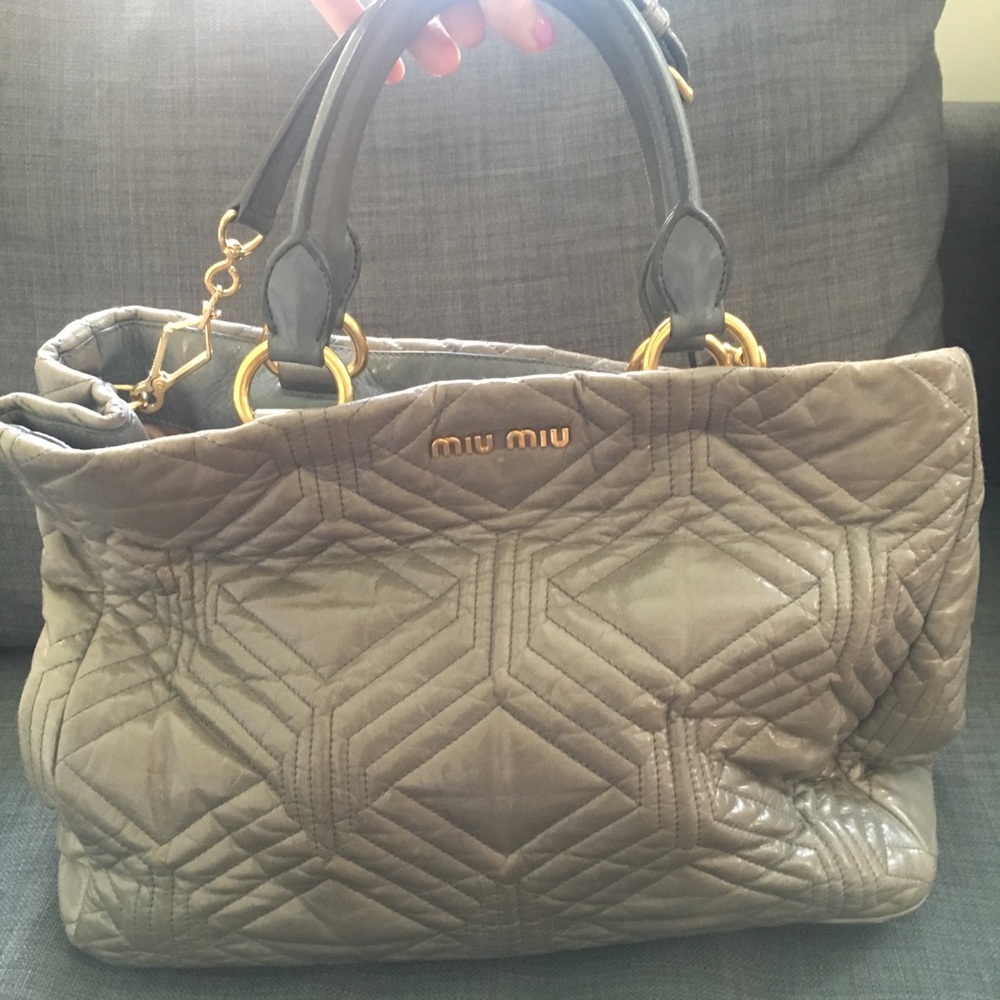 miumiu Vitello Shine Trapuntato Handbag