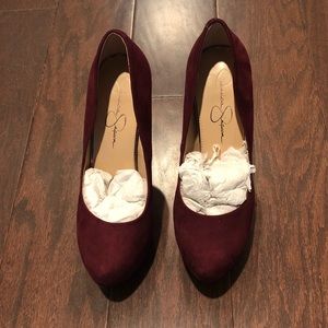 Burgundy Jessica Simpson platform heels!