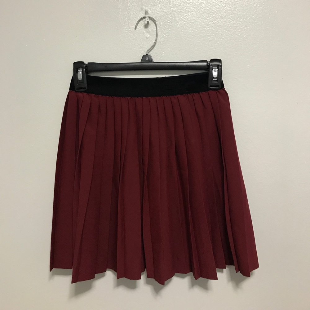 Red Pleated Skirt