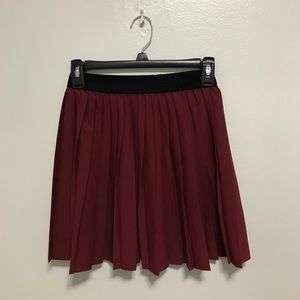 Red Pleated Skirt