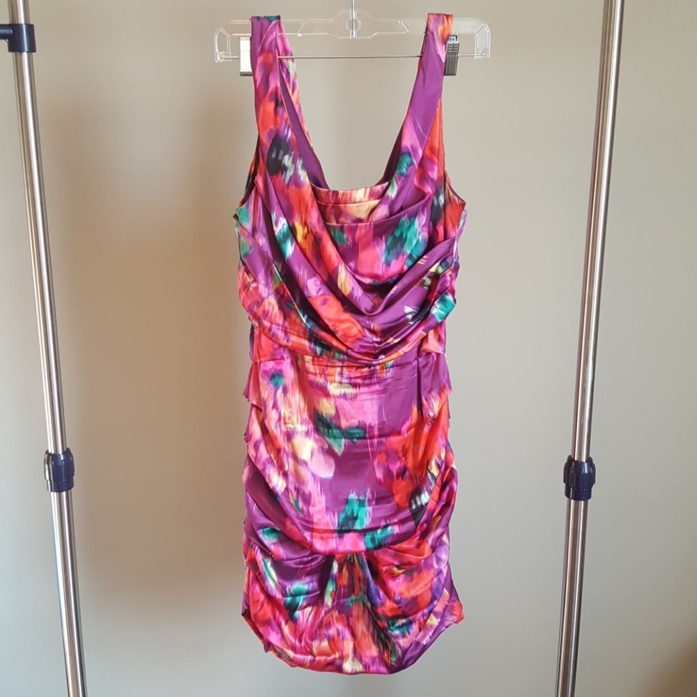 Silk Blend Ruched Dress