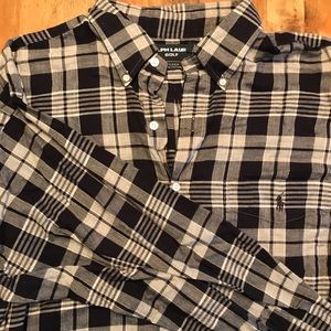 Men's XL Polo Ralph Lauren navy plaid shirt.