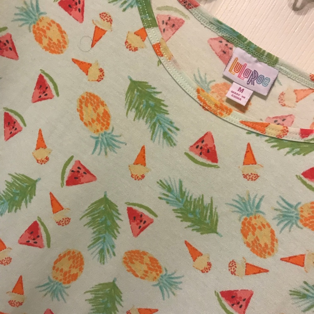 NWT LuLaRoe M Irma pineapples wmelons ice cream