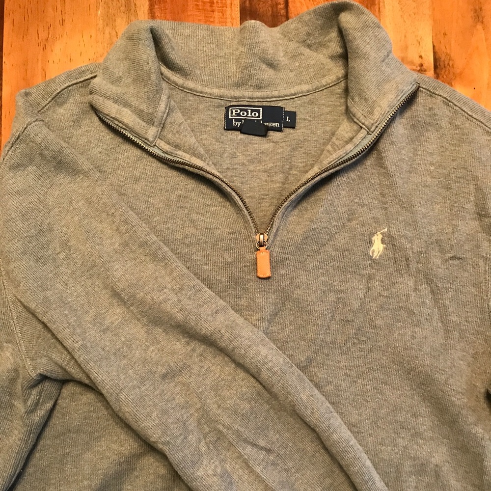 Men's L Polo Ralph Lauren teal sweatshirt.