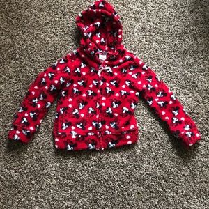 Girls 4T Minnie Mouse fleece Zip up with hood