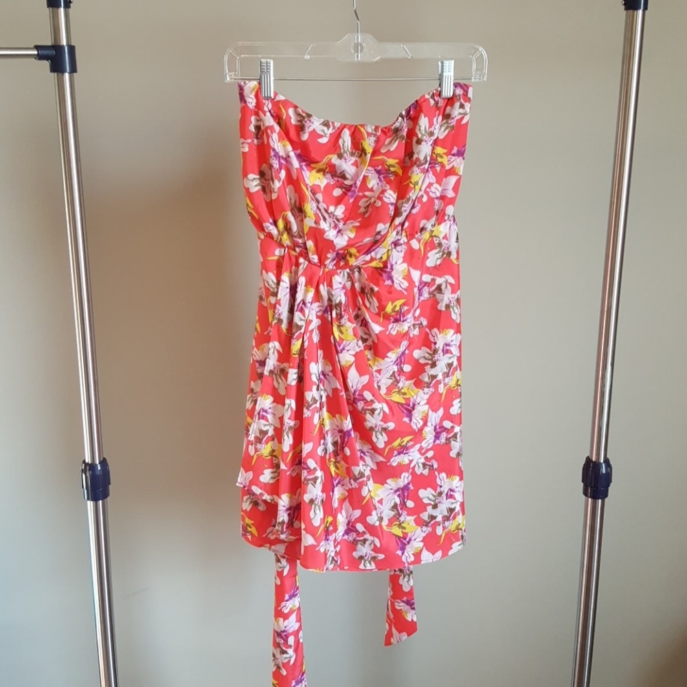 Strapless Floral Dress
