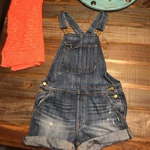 American Eagle blue jean overall romper!