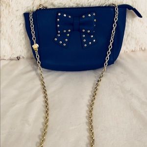 Betsey Johnson Gold Chain Leather Purse