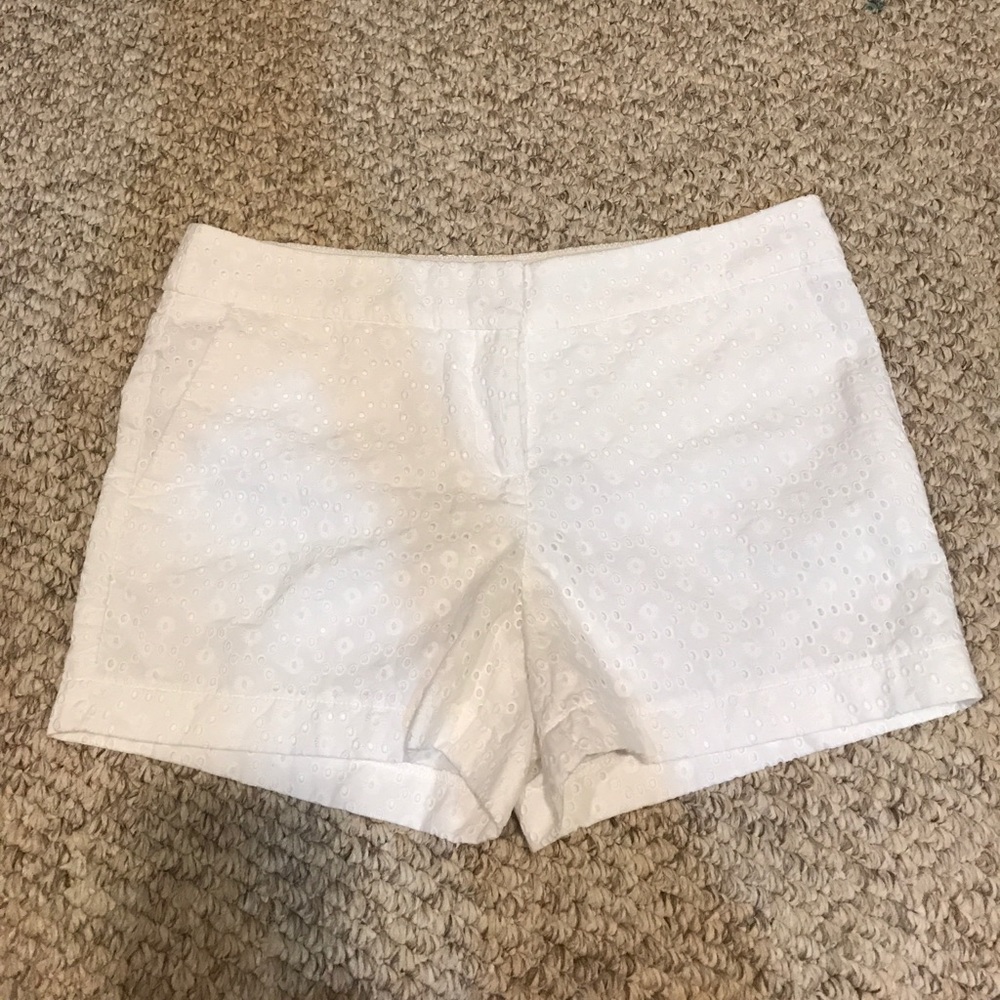 White eyelet shorts
