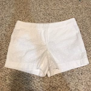 White eyelet shorts