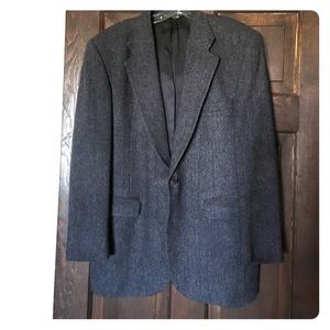 Gray herringbone tweed jacket