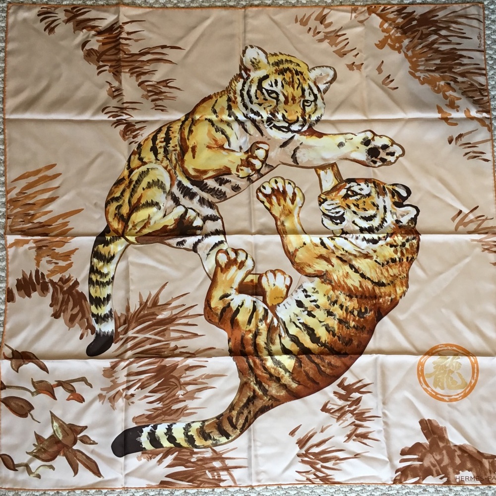 Hermes silk scarf, 35”x35”