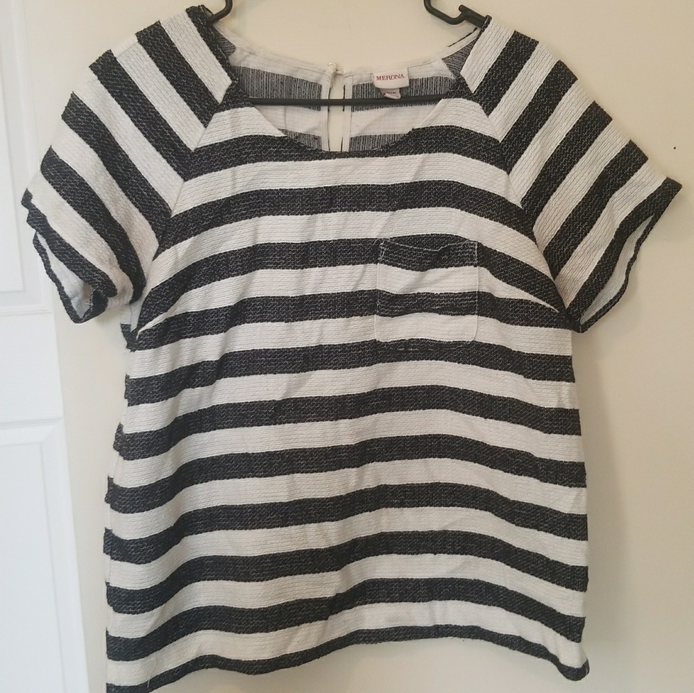 merona short sleeve striped shirt