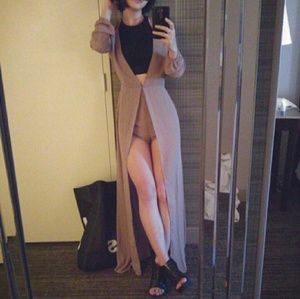 Beige tan one piece jumpsuit