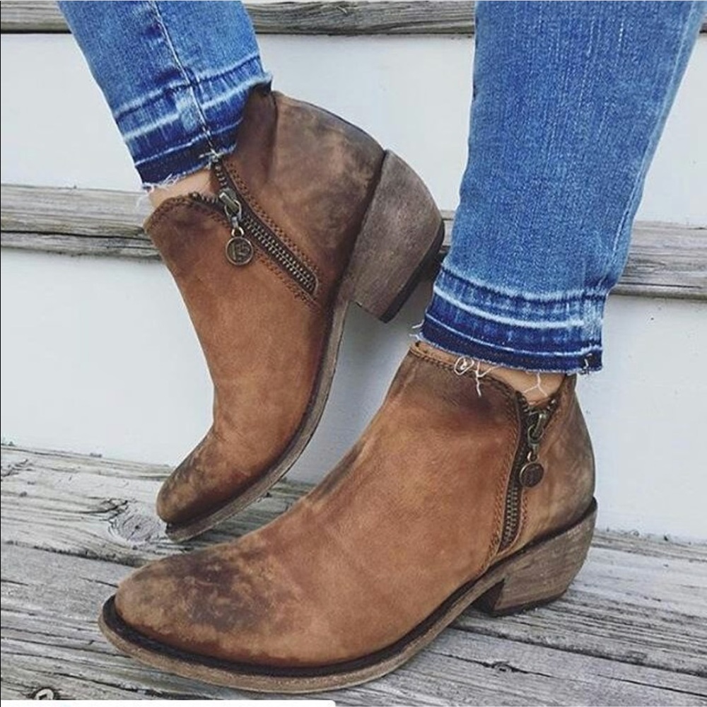Real Leather Brown ankle boots