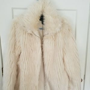 Cream fur coat