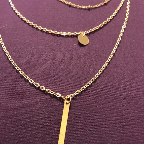 3 Level Gold Chain Necklace - Picture 3 of 4