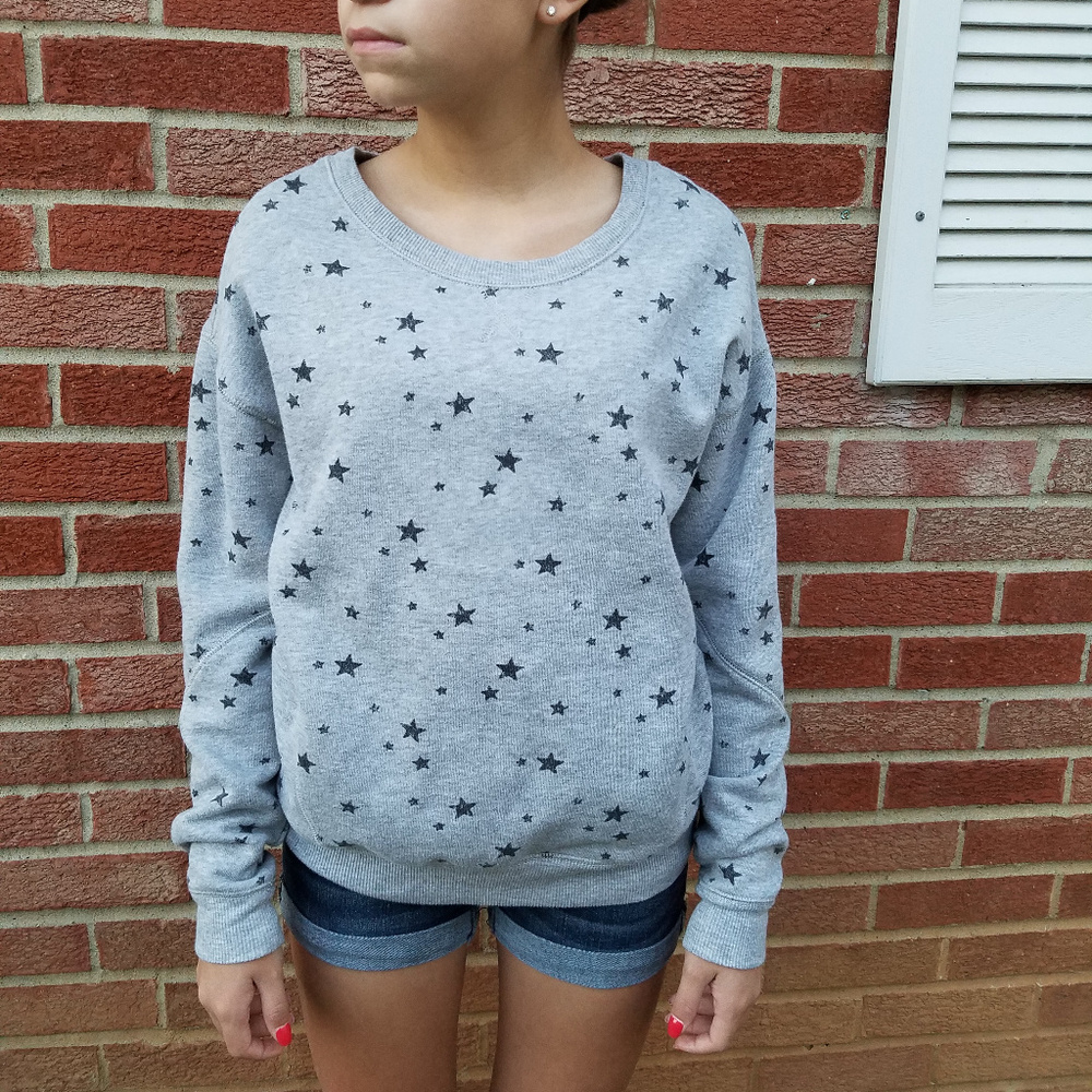 Small American Eagle Grey Crew Sweatshirt w/Stars