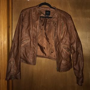 Brown leather jacket