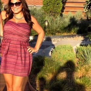 Fun multi colored strapless dress