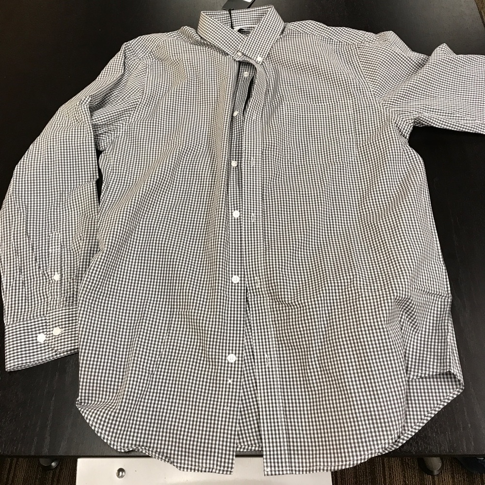 Men’s dress shirt grey and white check