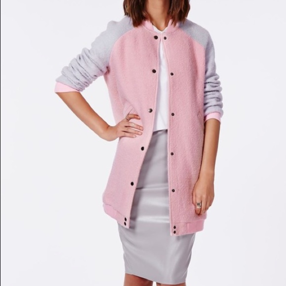 lexy longline wool bomber pink