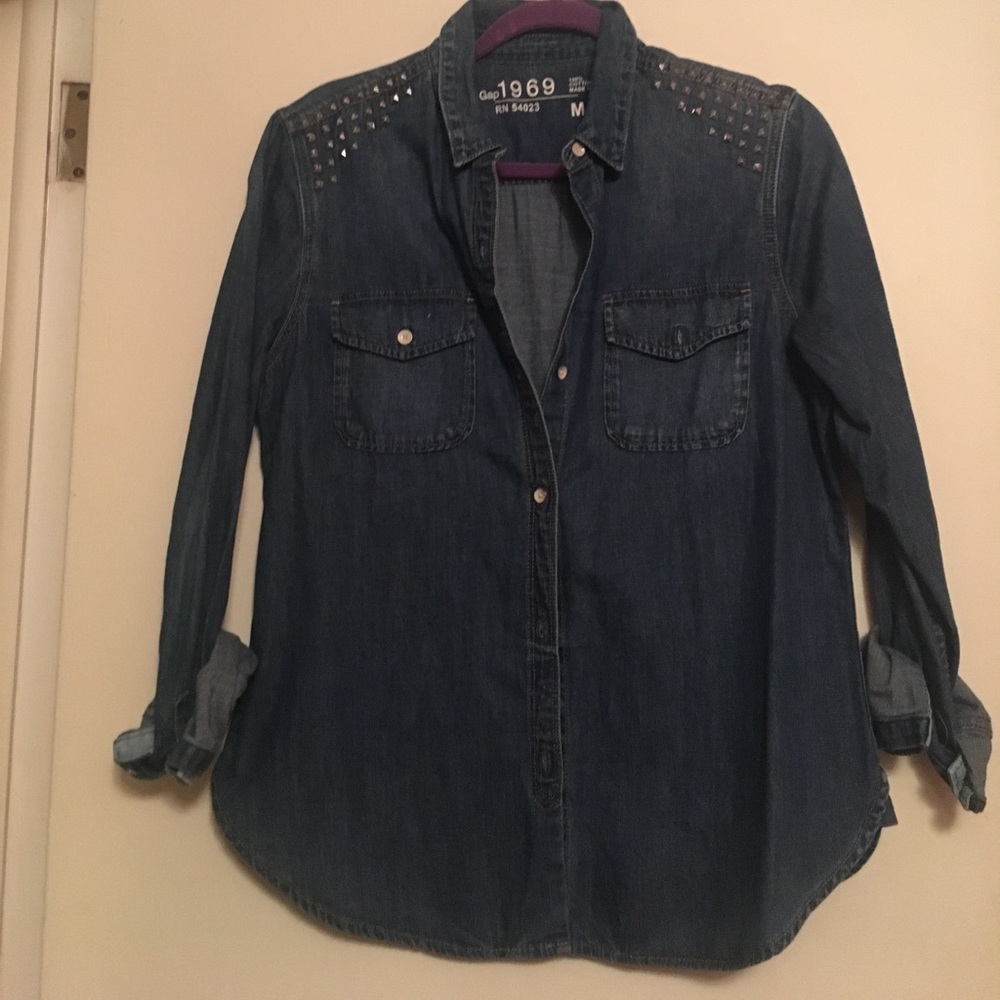 GAP studded jean shirt