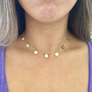 dainty gold dangle choker