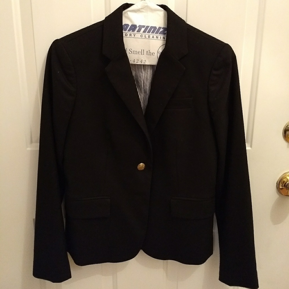 J. Crew Schoolboy Blazer, black, size 0