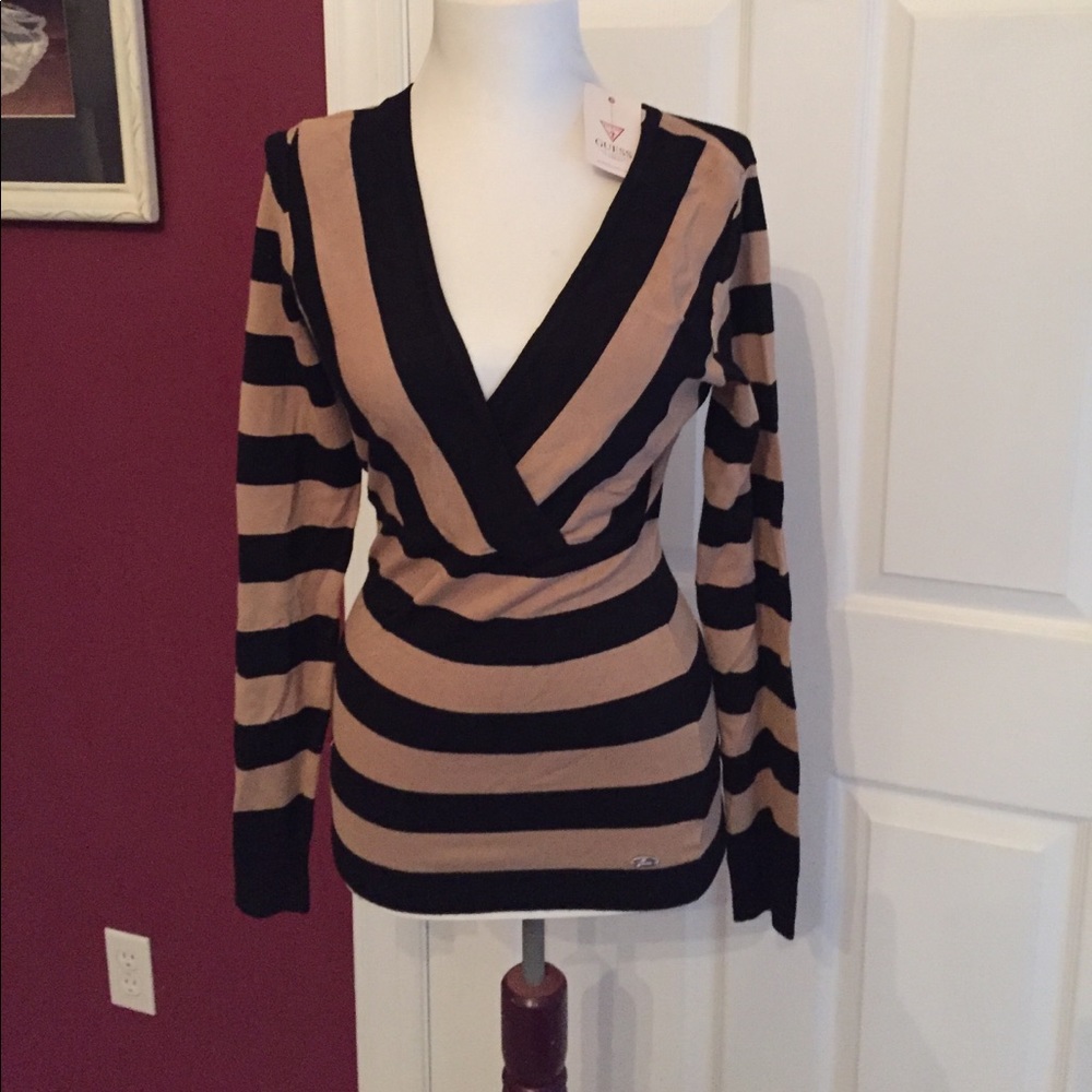 “New with tags” GUESS long sleeve stripes sweater
