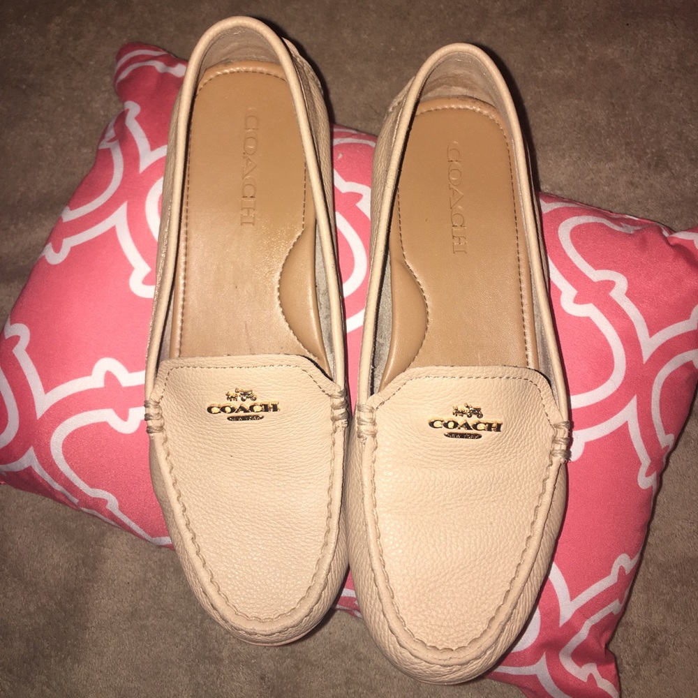 Leather Coach Mary Lock Up Loafers