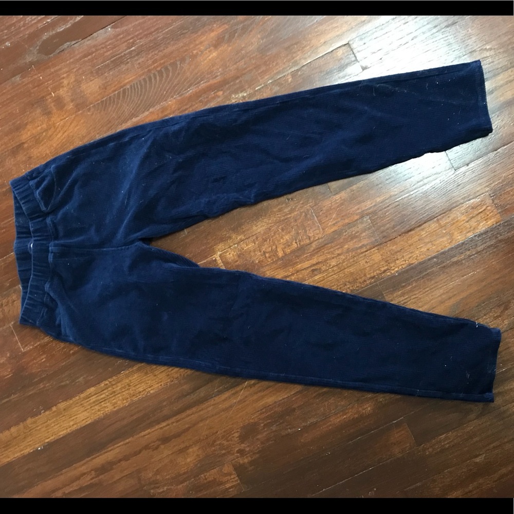 Girls Hanna Andersson Blue Velour Pants, size 150