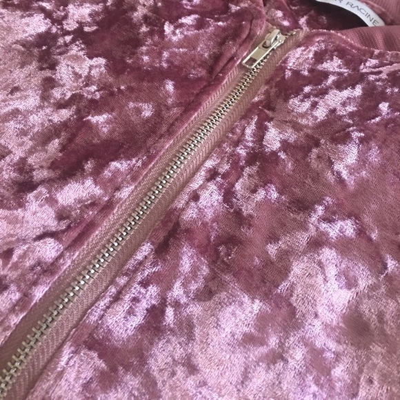 ✨Hot Pink Crushed Velvet Zip Up Bomber✨ - Picture 6 of 6