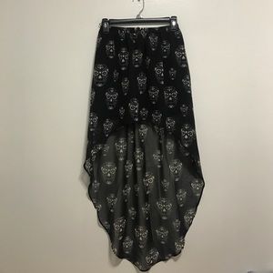 Skull high low skirt
