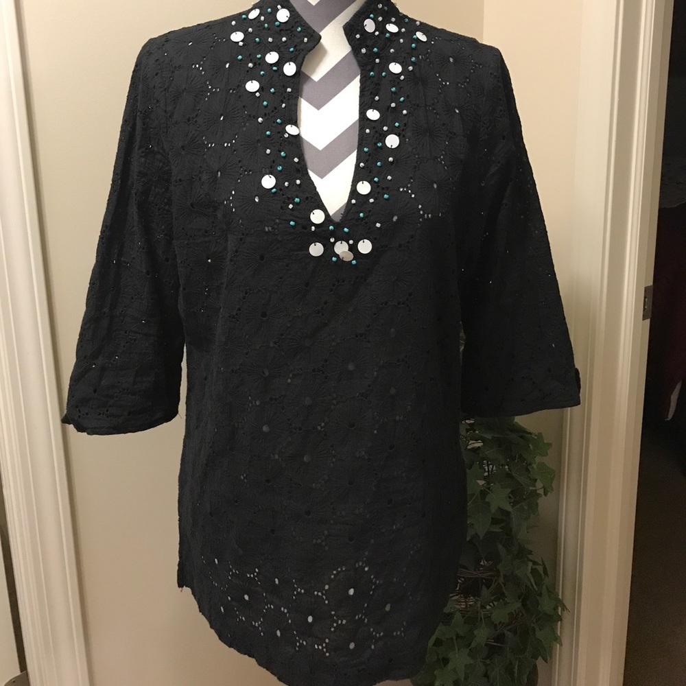 Beaded Eyelet Top