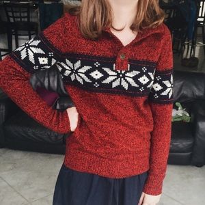 AMERICAN EAGLE red snowflake sweater size XS
