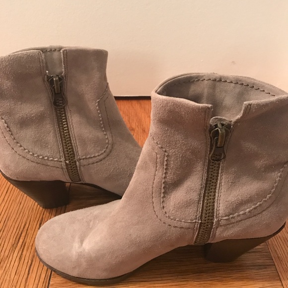 Sam Edelman Taupe Fringed Suede Ankle Boots Sz 7.5 - Picture 5 of 7