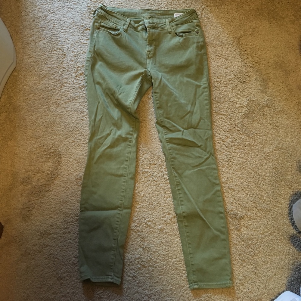 Olive skinny jeans