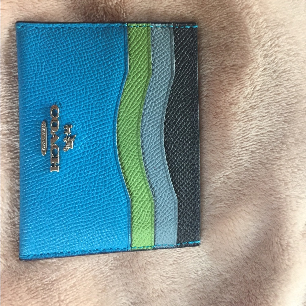 Coach multi color card case