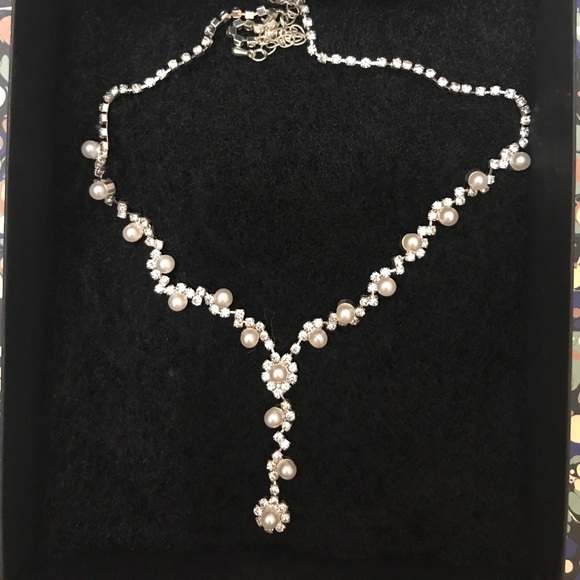 David's Bridal Jewelry - David's bridal pearl and crystal necklace