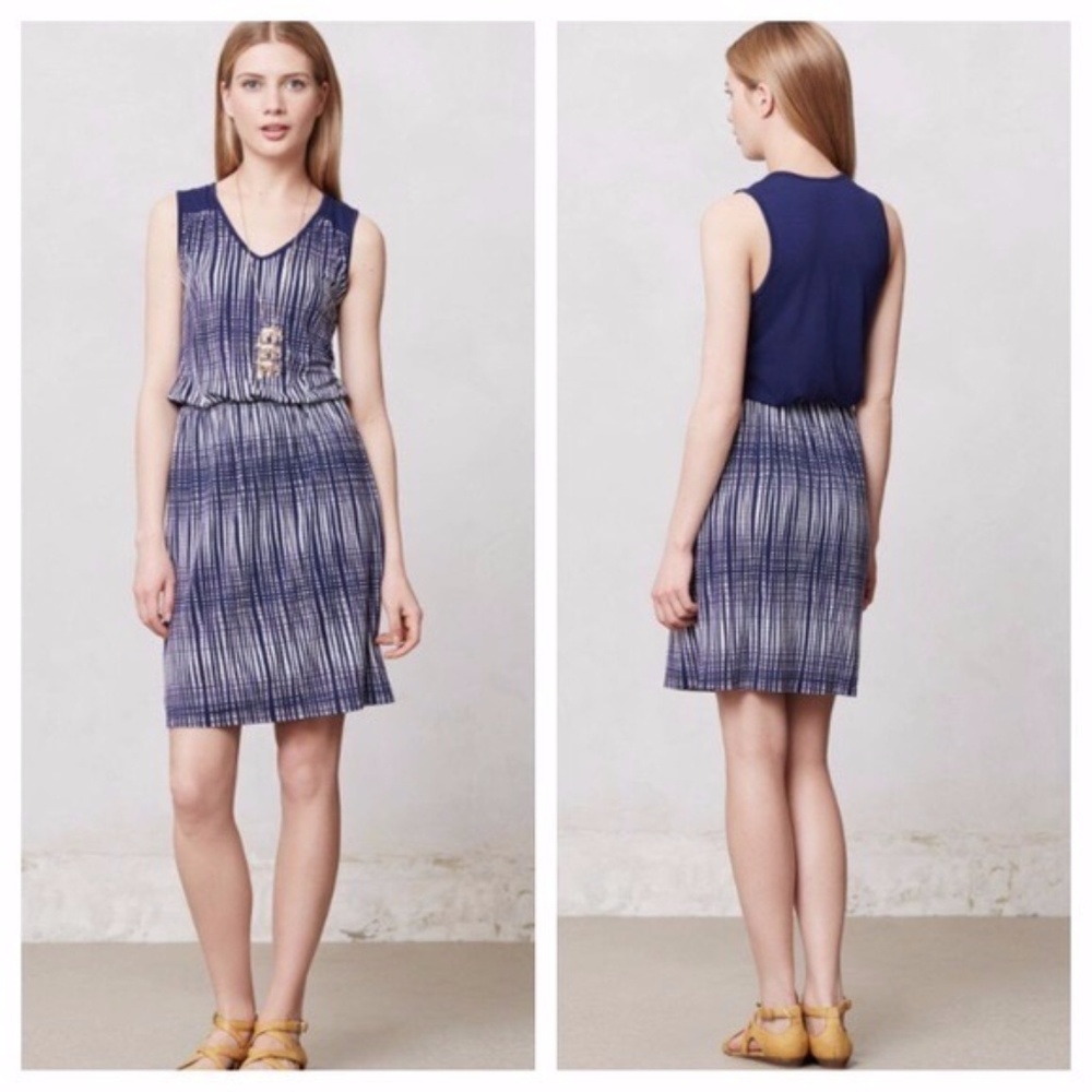 Anthropologie Blue Deletta Janie Dress XS
