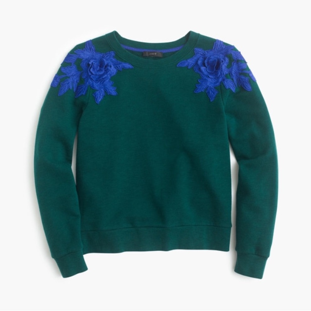J. Crew Floral Appliqué Sweatshirt