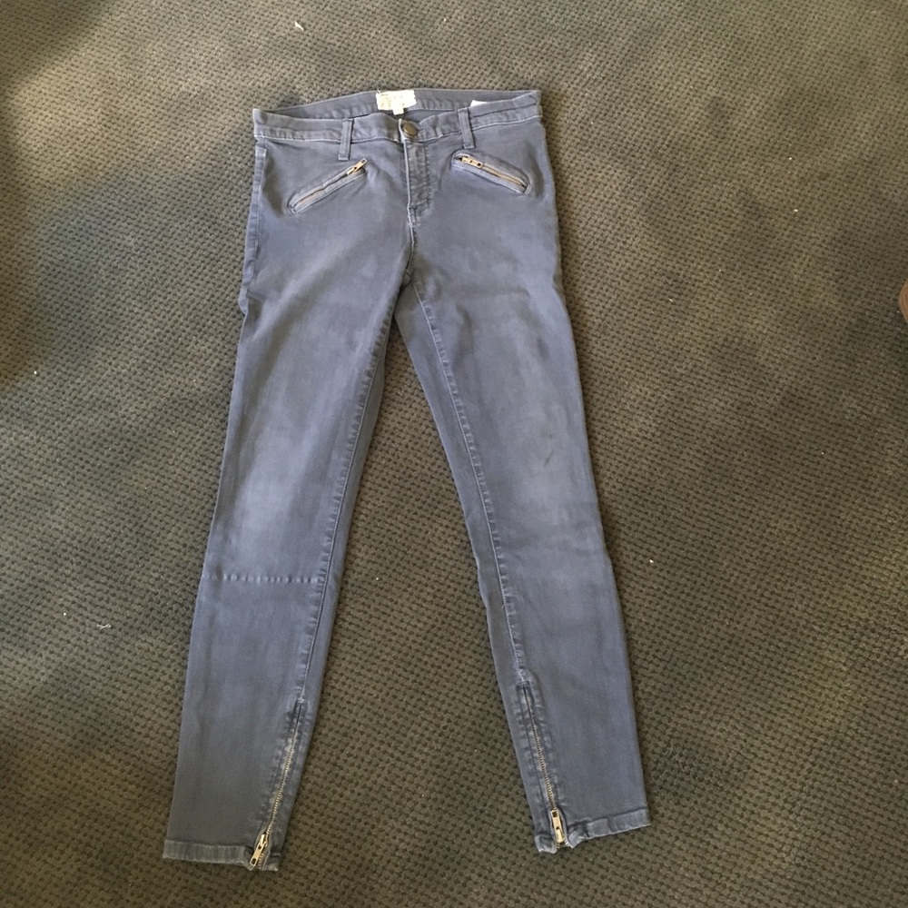 Current/Elliott blue zip front pocket chinos