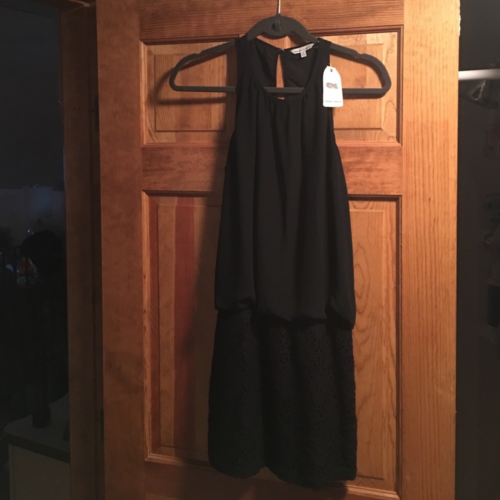Naked zebra black chiffon& lace dress sz. S