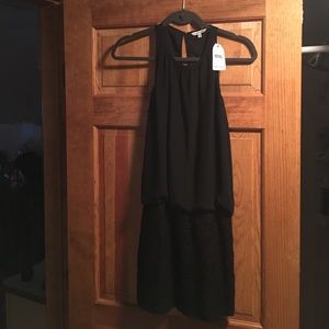 Naked zebra black chiffon& lace dress sz. S